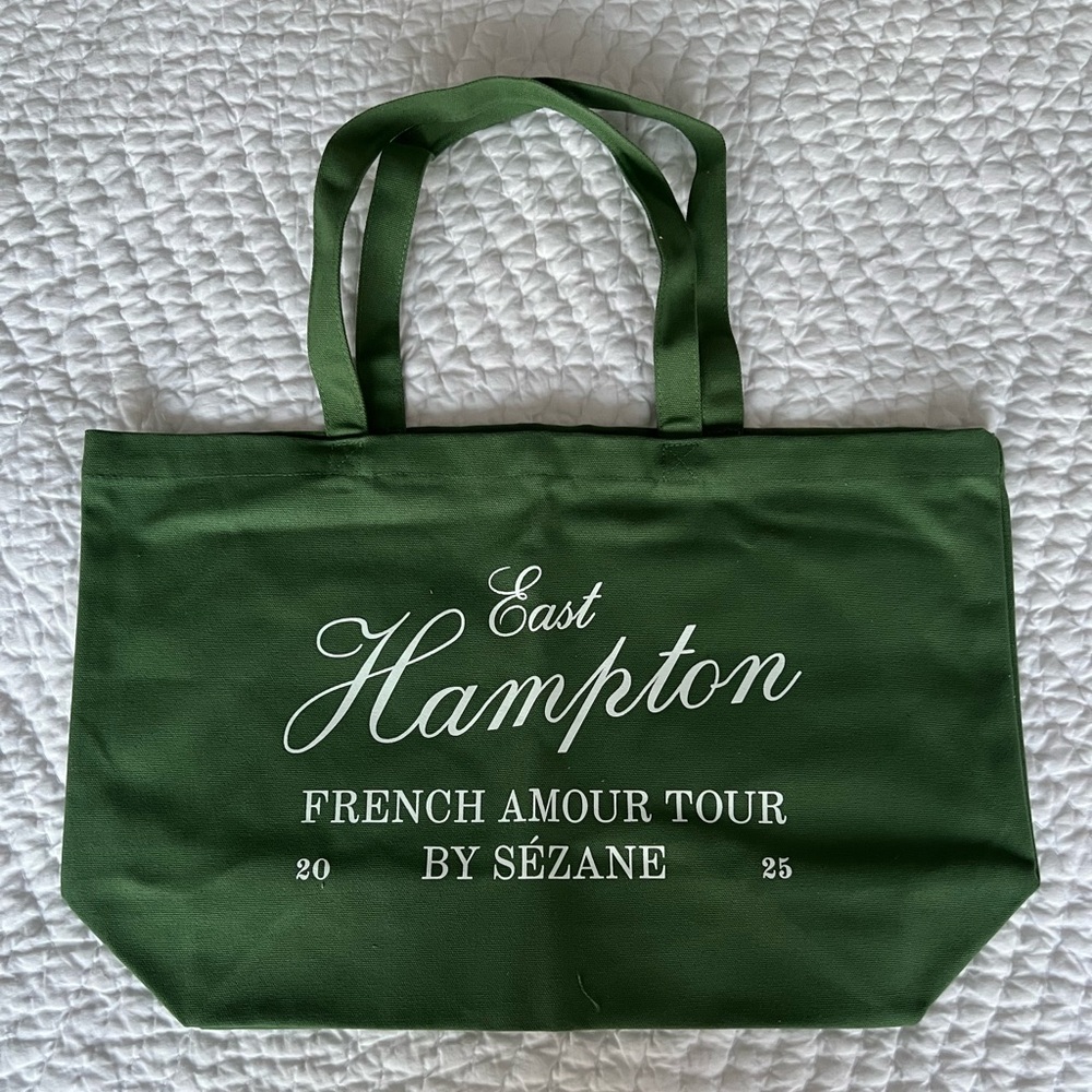 Sézane Green East Hampton Tote Bag